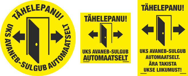 uks avaneb automaatselt ohutusmärk