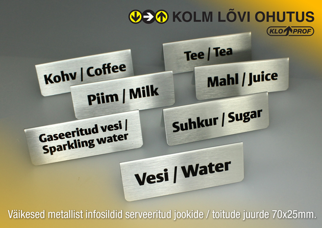 catering sildid, lauasildid, infosildid