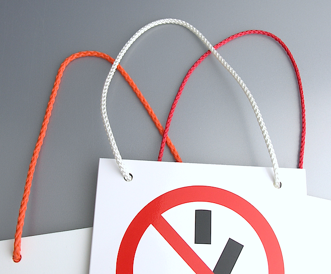 Signaalpaelad riputusmärkidele ORANZ-PUNANE-VALGE