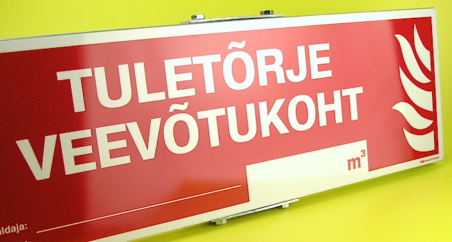 tuletõrje veevõtukoht, märk, tähis